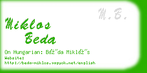 miklos beda business card